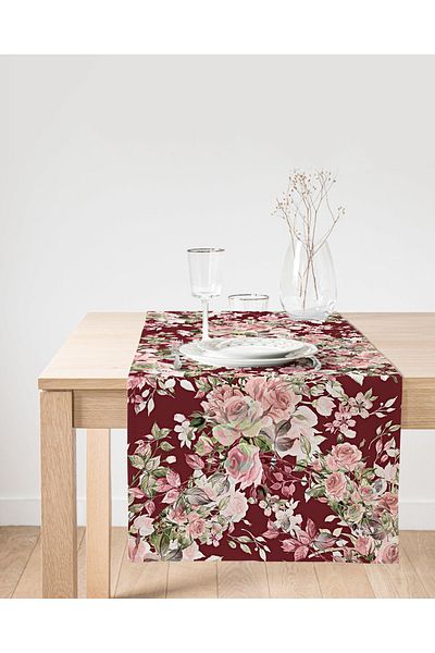 Realhomes Ψηφιακή τυπωμένη ειδική σχεδίαση Suede Runner με μοτίβο λουλουδιών σε πολύχρωμο σκηνικό