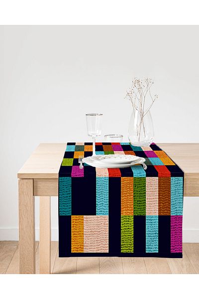 Realhomes Runner modern din piele intoarsa cu imprimare digitala cu design special