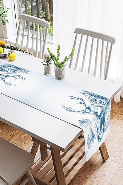 Realhomes Runner modern din piele intoarsa cu imprimare digitala cu design special