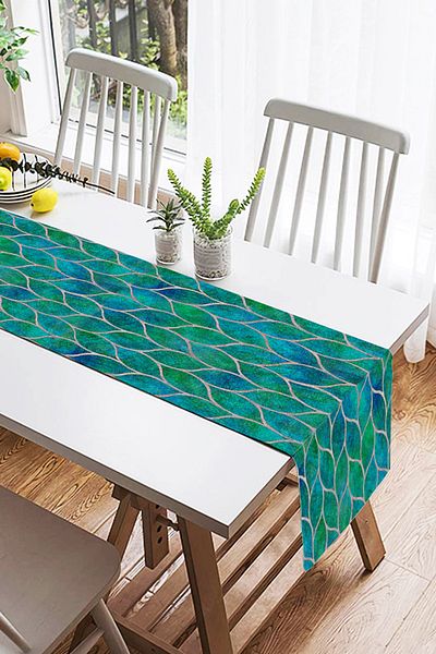 Realhomes Runner decorativ din piele intoarsa cu imprimare digitala cu design special