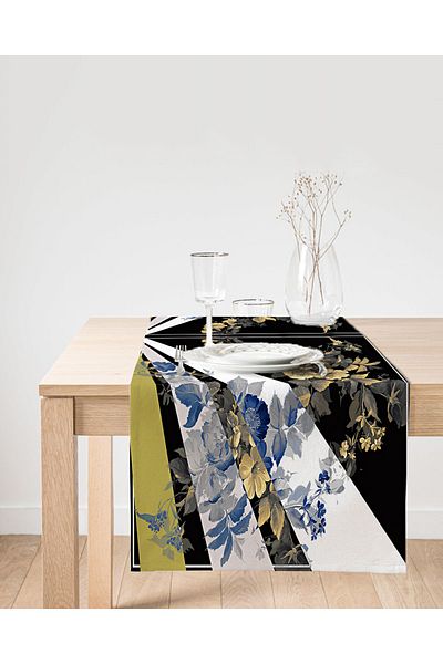 Realhomes Runner modern din piele intoarsa cu imprimare digitala cu design special