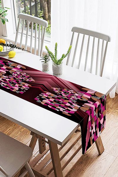 Realhomes Runner modern din piele intoarsa cu imprimare digitala cu design special