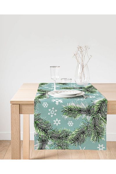 Realhomes Ψηφιακή τυπωμένη ειδική σχεδίαση Suede Runner με μοτίβο νιφάδας χιονιού σε πολύχρωμο φόντο