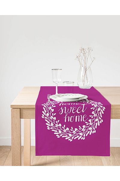 Realhomes Alergăr decorativ din piele de căprioară, imprimat digital Home Sweet Home