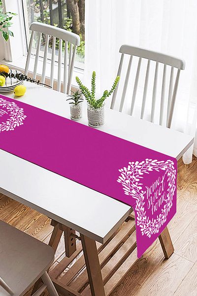 Realhomes Alergăr decorativ din piele de căprioară, imprimat digital Home Sweet Home