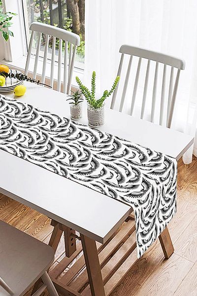 Realhomes Runner decorativ din piele intoarsa cu imprimare digitala cu design special