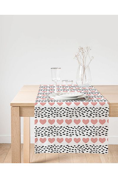 Realhomes Ziua Îndrăgostiților Design Special Printed Digital Suede Runner