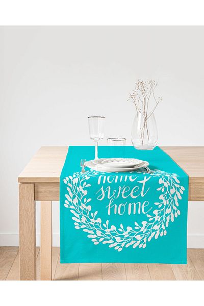 Realhomes Alergăr decorativ din piele de căprioară, imprimat digital Home Sweet Home