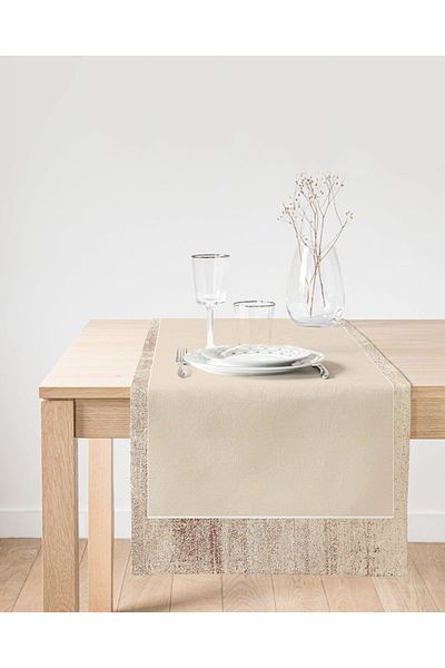 Realhomes Κρεμ Χρώμα Special Design Digital Printed Suede Runner