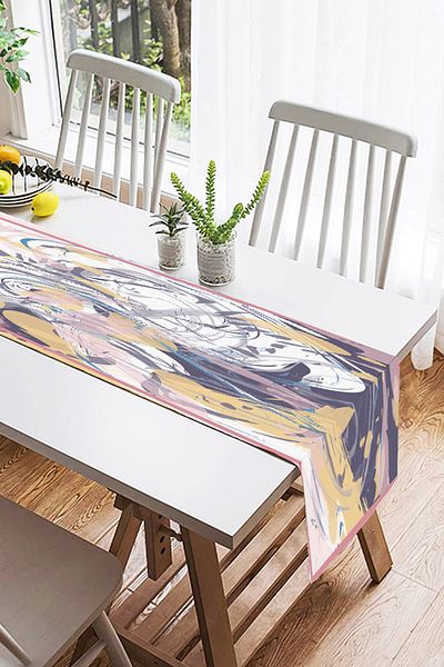 Realhomes Ψηφιακό τυπωμένο Suede Runner με μοντέρνα καλλιτεχνική σχεδίαση