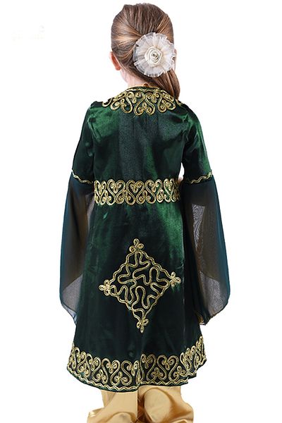 ceocuk Green Children's Kaftan Bindalli Henna Dress