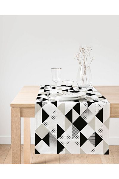 Realhomes Alergăr decorativ din piele intoarsa cu design special, cu motiv diamant