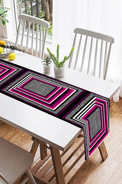 Realhomes Runner modern din piele intoarsa cu imprimare digitala cu design special