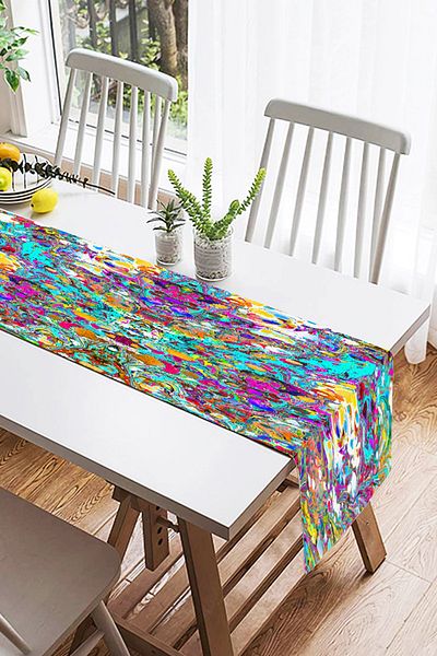 Realhomes Κρεμ Χρώμα Special Design Digital Printed Suede Runner