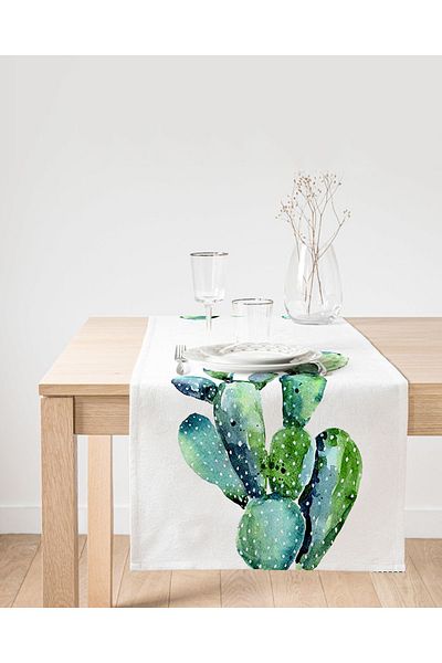 Realhomes Μοντέρνα σχεδίαση 3d Suede Runner με ακουαρέλα σχέδιο κάκτου