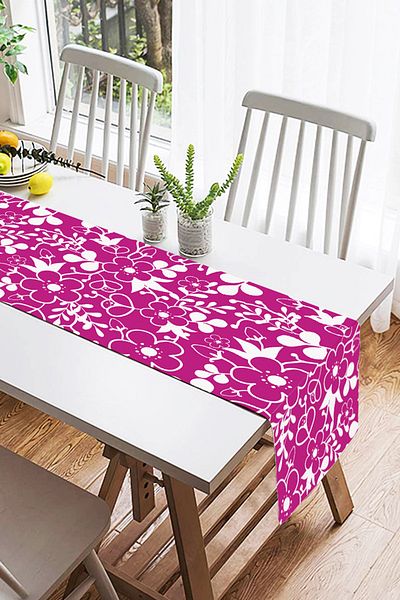 Realhomes Ψηφιακή τυπωμένη ειδική σχεδίαση Suede Runner με μοτίβο λουλουδιών σε πολύχρωμο σκηνικό
