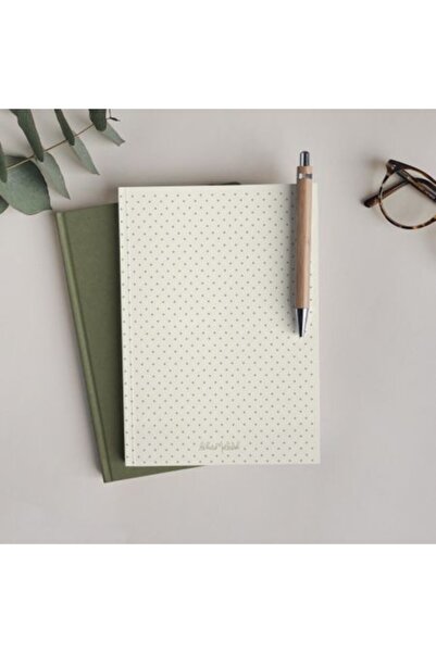 Bikutumutluluk Hediyelik - Çizgisiz Defter Serisi - N067 Haki Yeşil Puantiyel...