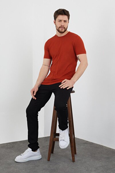 CLIPMAN Ανδρικό πλακάκι από βαμβακερό μπλουζάκι Slim Fit