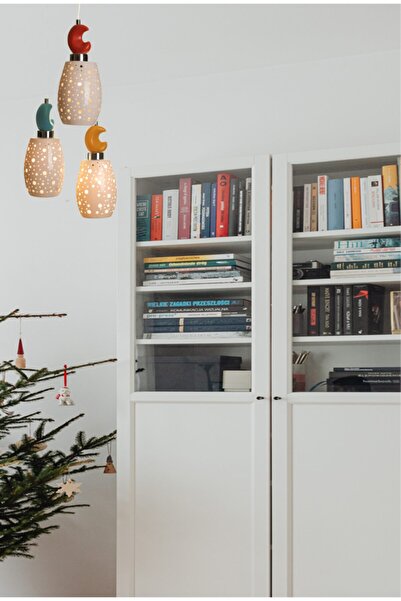 SARPER AVİZE Sarper Metal Kaplama Porselen Detaylı Sarkıt Avize