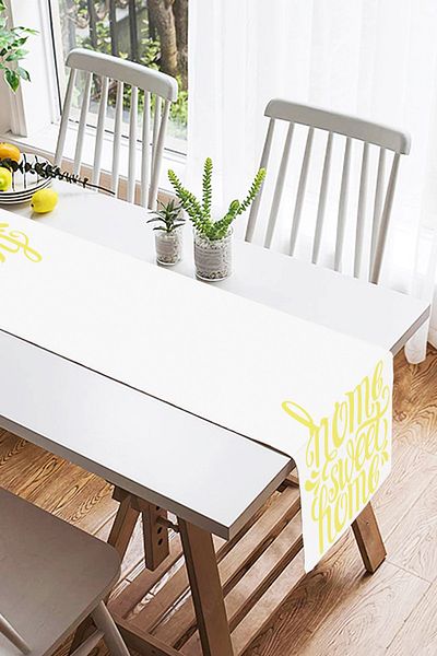Realhomes Yellow Home Sweet Home Διακοσμητικό Suede Runner