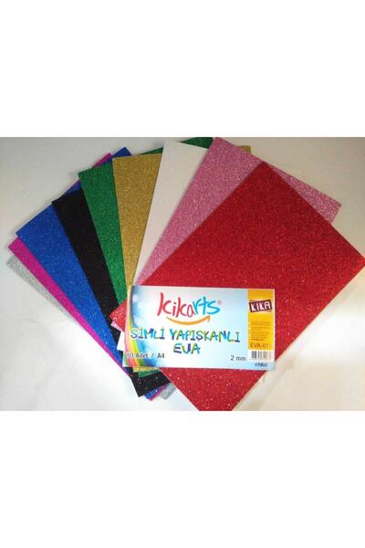 kikarts Kika Eva Glitter Adhesive A4 Mixed Color 10 Pieces