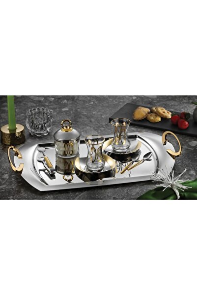 Battal Tiamo Amor Gold 40 Parça Çay Seti 304 Kalite Paslanmaz Çelik