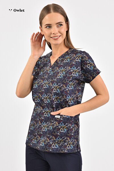 Owlet Medikal قميص جيرسي جراحي بنمط القرش