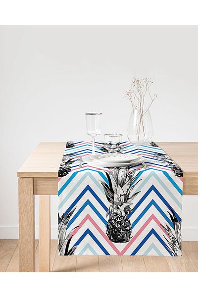 Realhomes Ananas pe podea în zig-zag Decorativ Design special Suede Runner