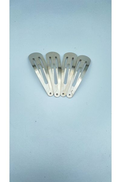 White Alamode Cataramă cu presiune de culoare argintie 8 cm