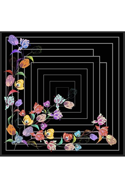 Armine Γυναικείο Μαύρο Μεταξωτό Φουλάρι 8549d