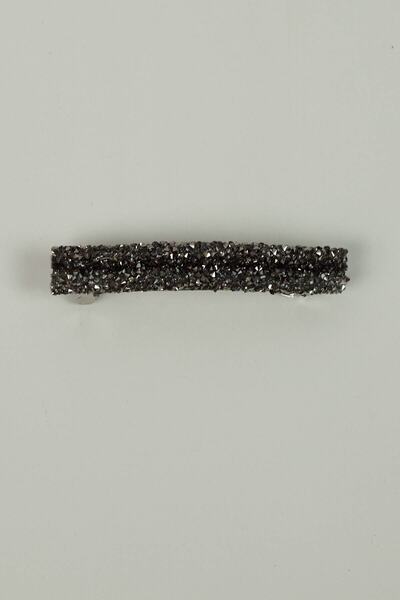 Bijusel Crystal Glittering Large Automatic Buckle, Black, Silver, Smoke Colored Set of 3