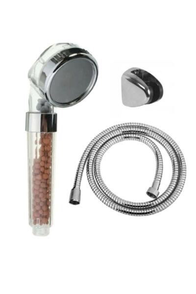 Ahlez Su Tasarruflu Arıtmalı Duş Başlığı + 150 Cm Duş Hortumu + Duş Askısı