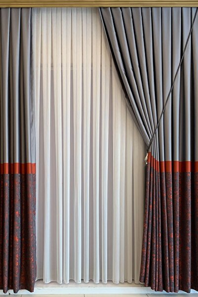 perhal perde ve halı Thin Sports Striped 1-3 Close Pleated Skirts Leaded Tulle Curtain