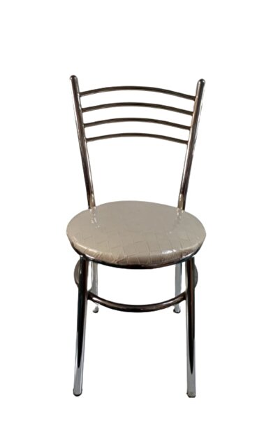 yılmaz masacılık Nikelajlı Beyaz 6 Adet Tatlı Mutfak Bahçe Sandalyesi