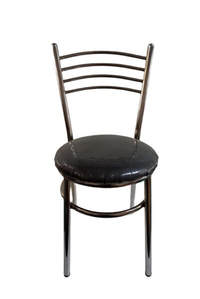 yılmaz masacılık Nikelajlı Siyah Tekli Tatlı Mutfak Bahçe Sandalyesi