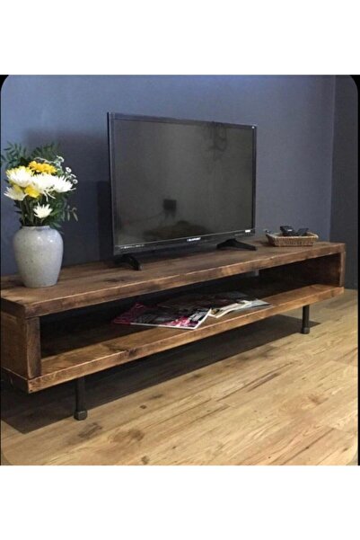 Brady Mobilya Ark 120cm Doğal Masif Ahşap Tv Sehpası Ünitesi Yaşam Ünitesi Dr...