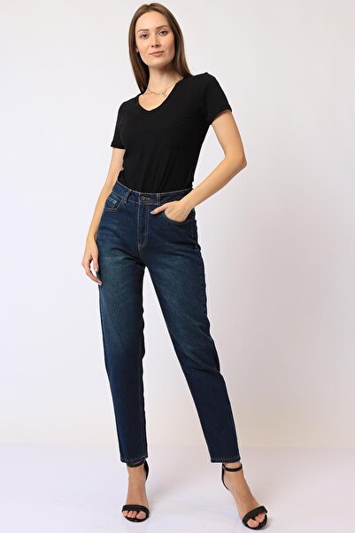 Twister Jeans Women's Mom Fit High Waist Trousers Sandy 9380-02 Dark Blue