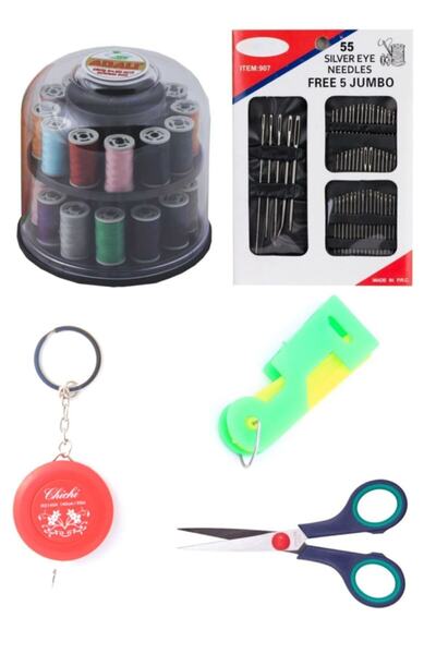 Artus Tedarik Ip Iğne Dikiş Makaslı Mezuralı Dikiş Seti Takımı