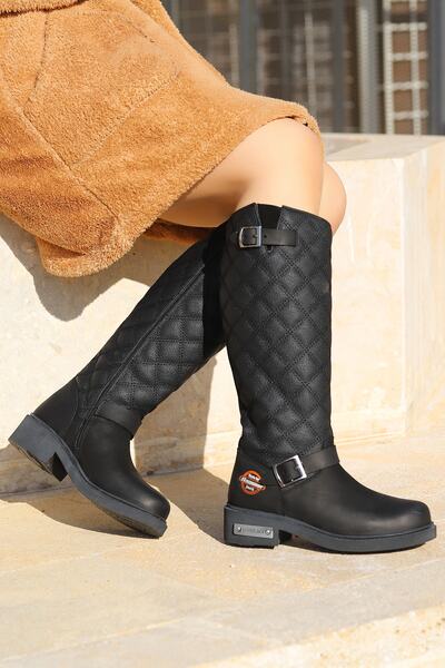 Hammer Jack Γυναικείες Μαύρες Μπότες Γνήσιες Δερμάτινες Μπότες Παπούτσια 15935-z