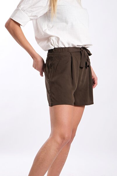 Blues Outlet Women's Khaki Front Tie Shorts