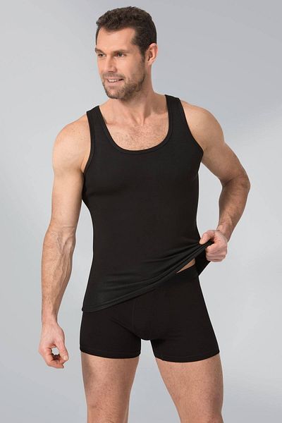 Namaldı Men's 4-Piece Black Rib Sportsman Rambo Undershirt New Season