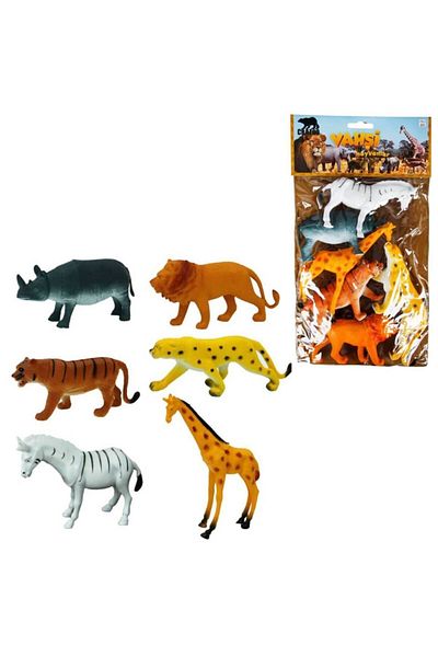 Sunman 0715 Wild Animals - 6-Piece Play Set with Bags