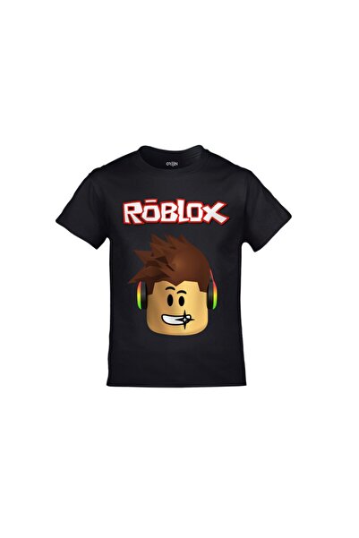 Orijin Tekstil Roblox Printed Black Kids Tshirt