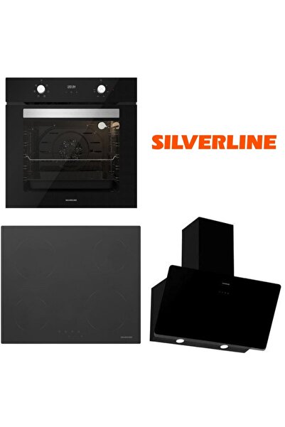 Silverline Siyah Cam Ankastre Set BO6502B02 - VC5428B01 - 3457 Soho 60 Cm