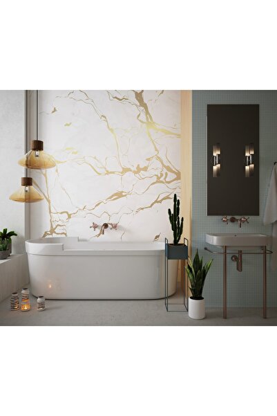 Kolhis 60cmx300cm Premium Suya Dayanıklı Banyo Duvar-zemin Kaplama Yapışkanlı...