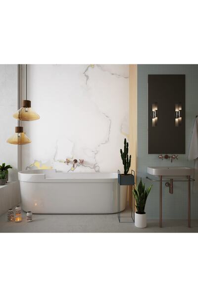 Kolhis 80cmx210cm Premium Suya Dayanıklı Banyo Duvar-zemin Kaplama Yapışkanlı...
