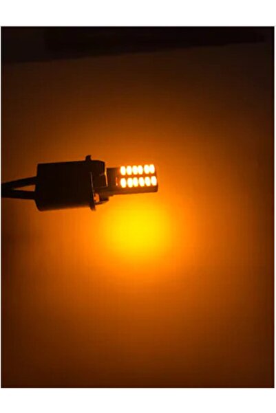 CMS OTO AKSESUAR Çok Güçlü T10 Turuncu Dipsiz Led Ampul 24 Led Smd Canbus 12v