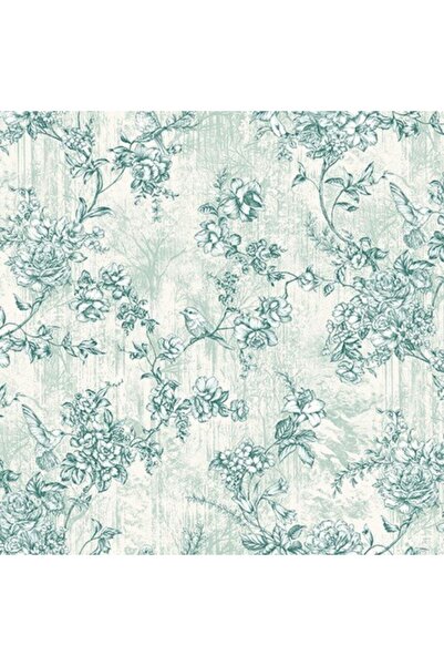 Adawall 9914 Serisi | Çiçek Desenli Trend Duvar Kağıdı (9914-3 : Yeşil)
