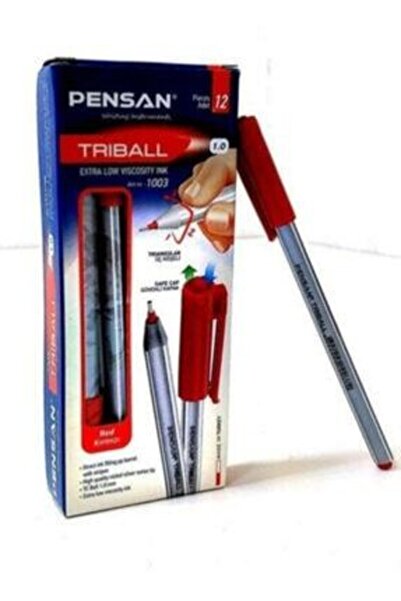 Pensan تريبال 12 قلم حبر جاف أحمر 1.00 ملم
