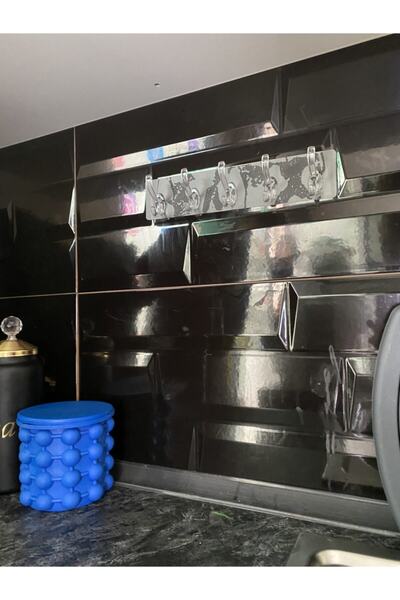 PratikEkspress 3 Adet 5'li Her Zemine Yapışan Askı Kıyafet Askısı Mutfak Askısı Silikon Askılık